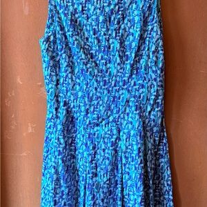 Vibrant Blue Patterned Dress
